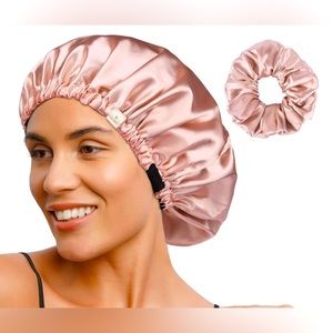 YANIBEST Satin Hair Bonnet and scrunchie for Sleeping. New in box w/plastic wrap